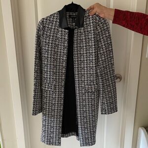 Ellen Tracy Monochrome Houndstooth Blazer